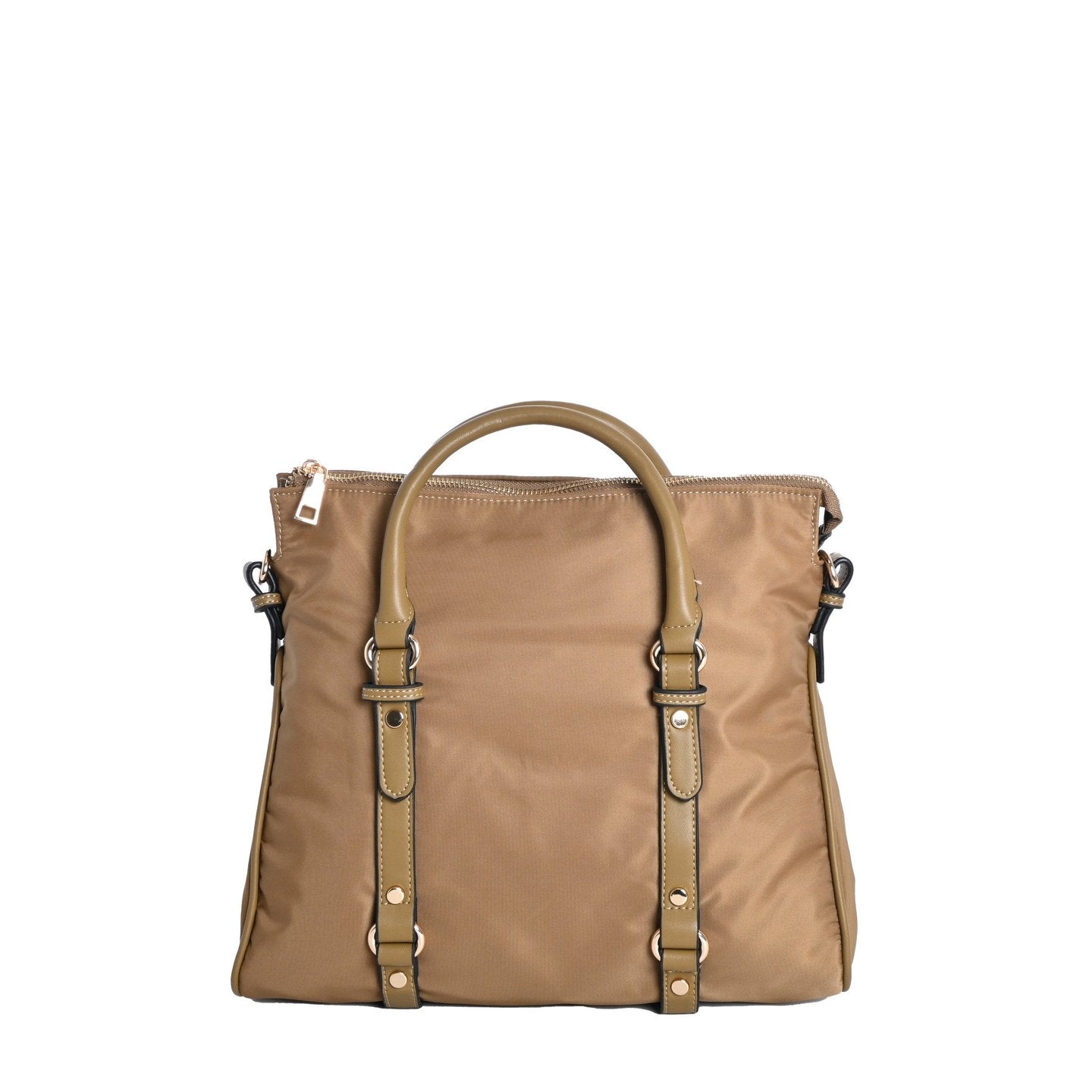Mala Nylon Fivelas Douradas - Caqui