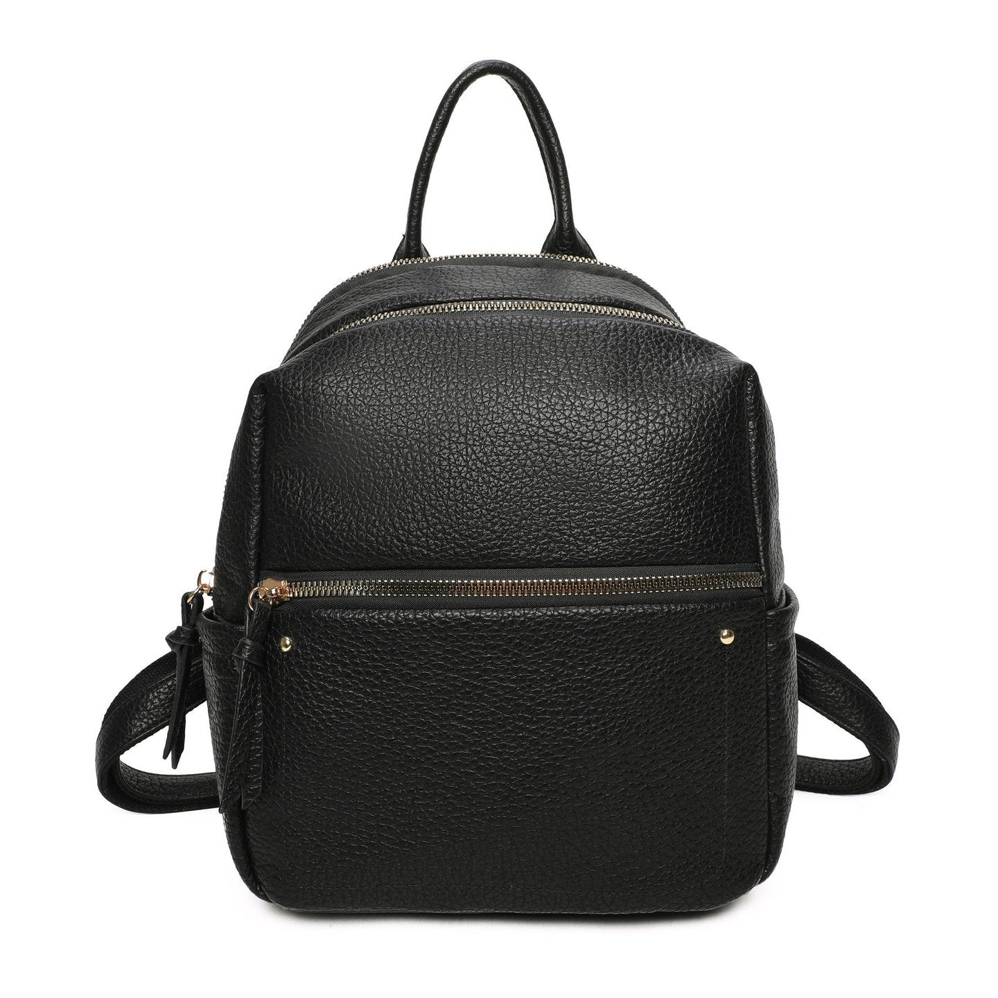 Mochila Efeito Pele Dupla Divisória - Preto