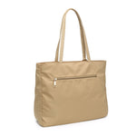 Mala de Ombro Nylon Clássica - Caqui (bolso exterior)