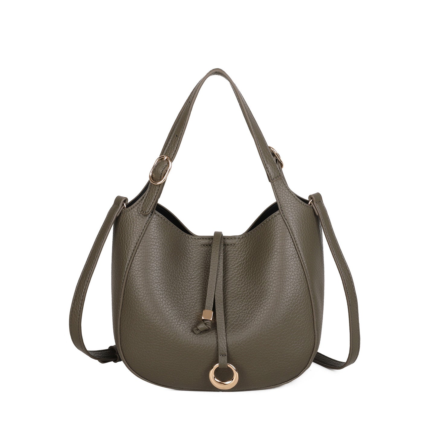 Mala hobo com argola verde escuro