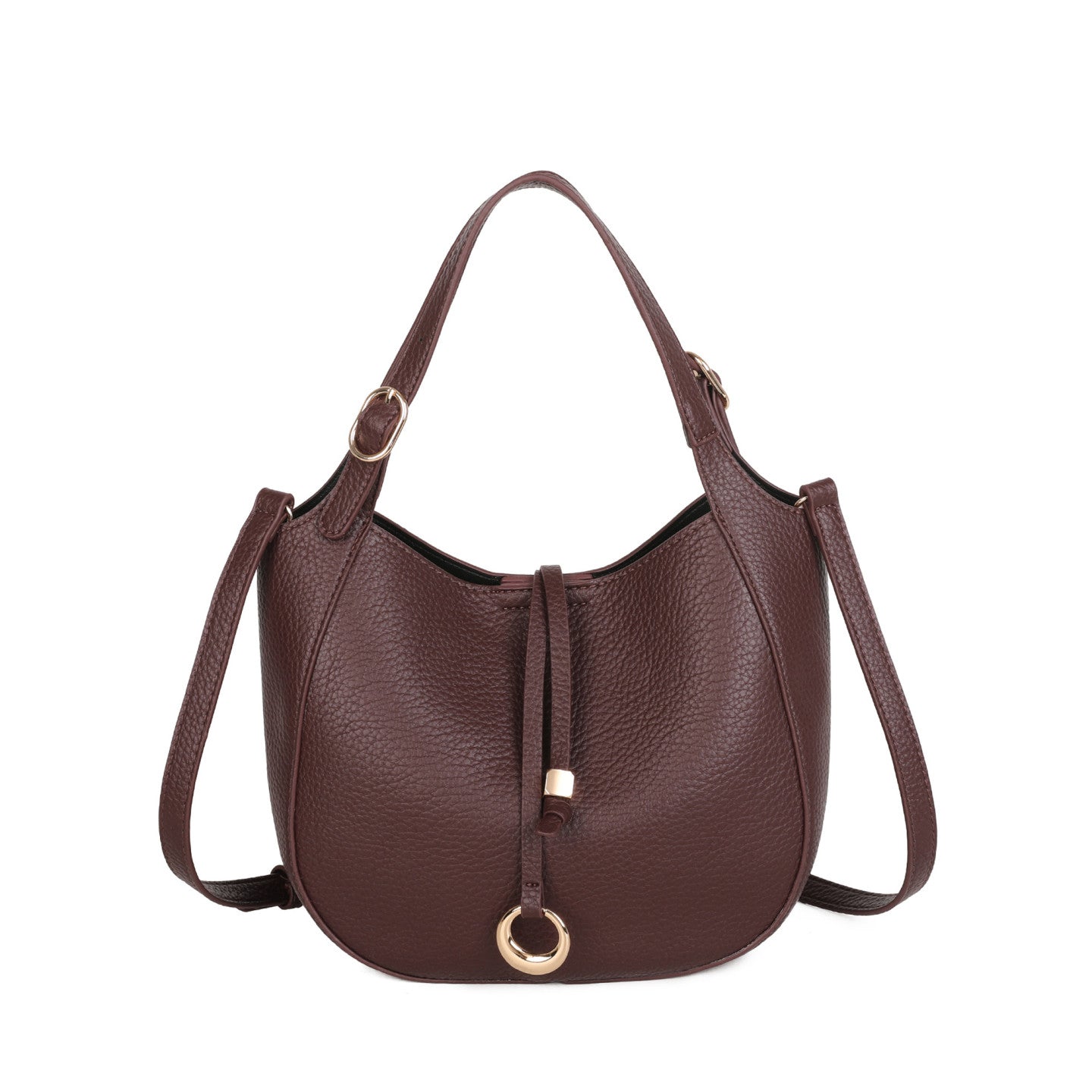 Mala hobo com argola bordeaux