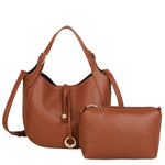 Mala hobo com argola castanho com bolsinha
