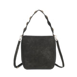 Mala balde com tachas preto dourado