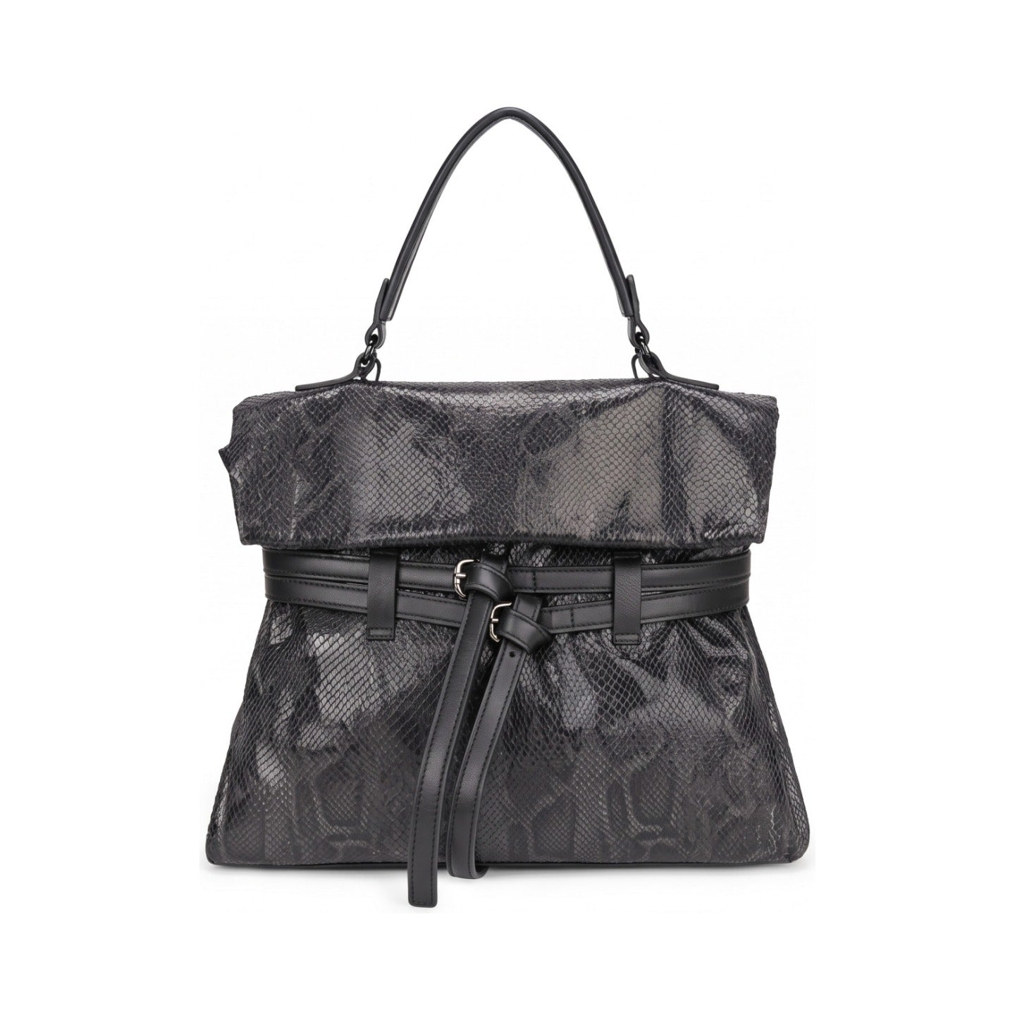 Mala shopper pele de cobra preto