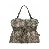 Mala shopper pele de cobra verde escuro