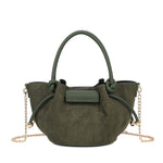 Mala shopper camurça verde escuro