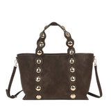 Mala shopper com tachas café