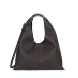 Mala shopper com aro dourado café