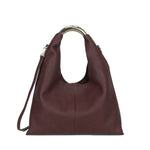 Mala shopper com aro dourado bordeaux