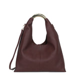 Mala shopper com aro dourado bordeaux