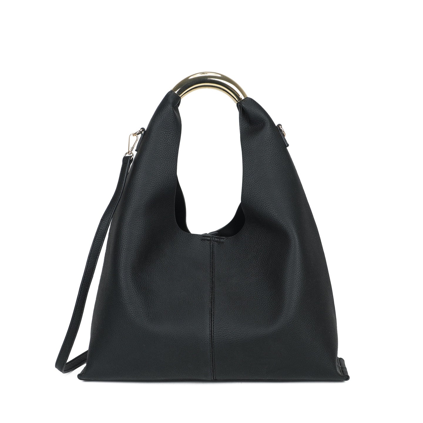 Mala shopper com aro dourado preto