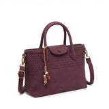 Mala shopper com pendente bordeaux