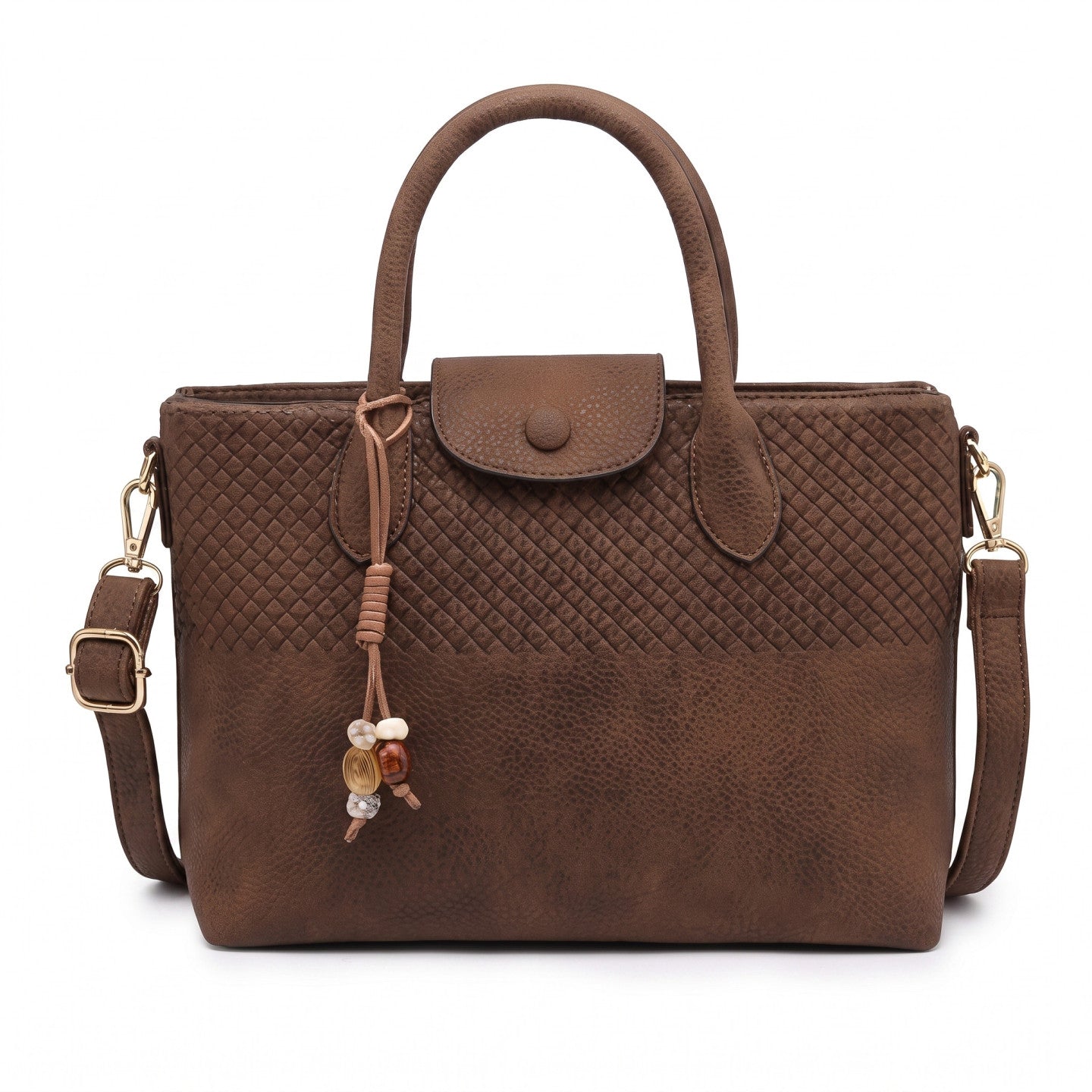 Mala shopper com pendente café