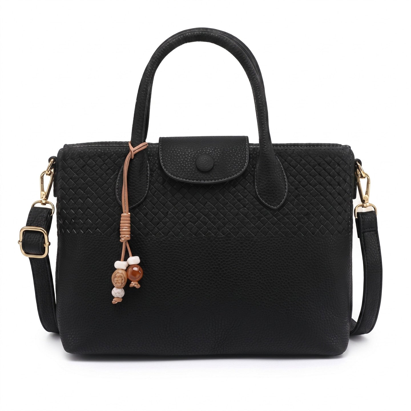 Mala shopper com pendente preto