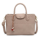 Mala shopper com pendente bege