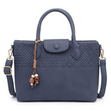 Mala shopper com pendente azul marinho