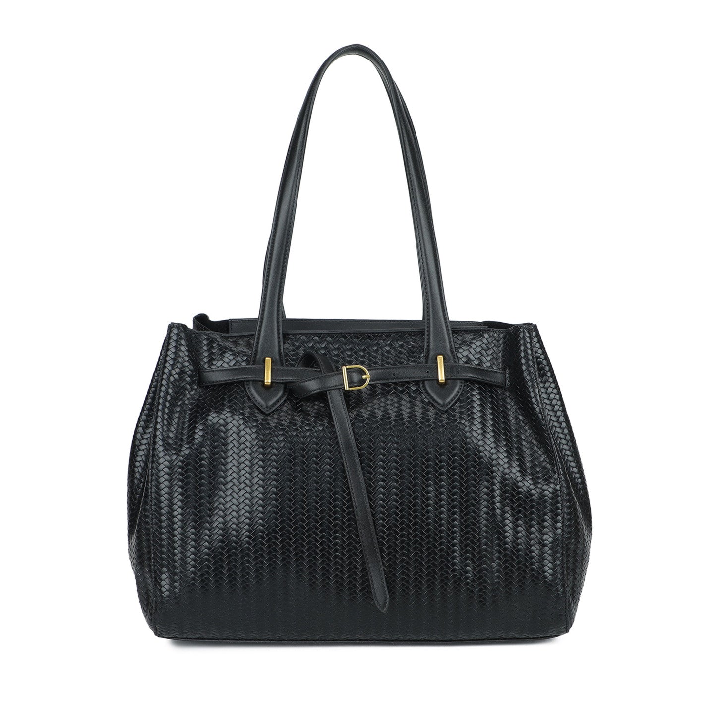 Mala shopper entrançada preto