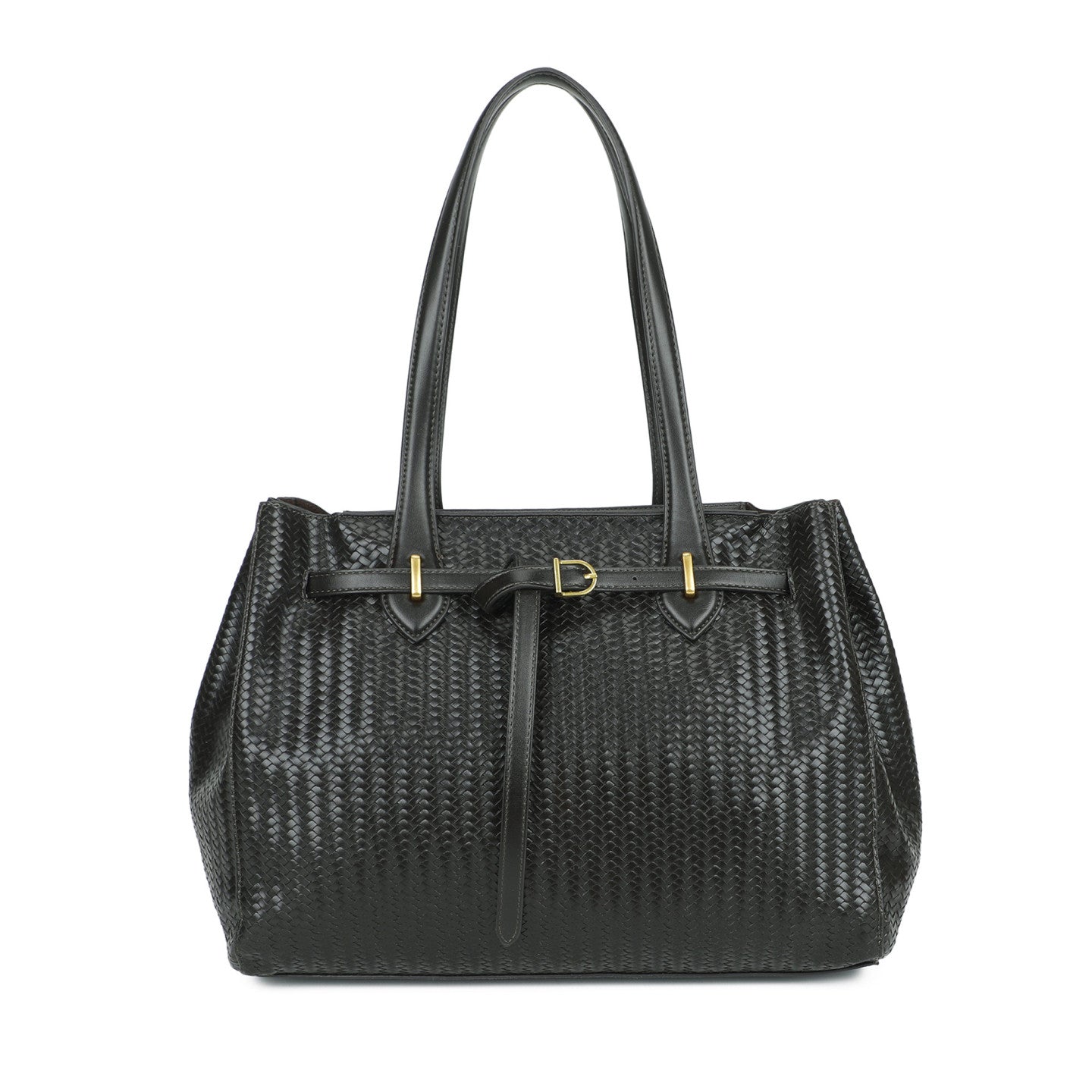 Mala shopper entrançada cinza escuro