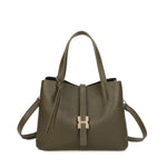 Mala tote com fivela verde escuro