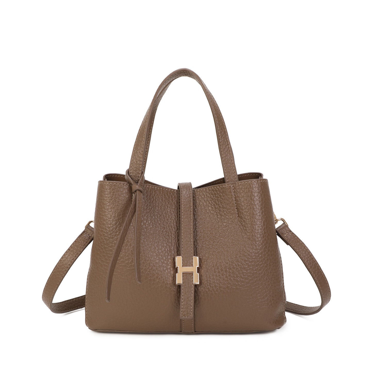 Mala tote com fivela cáqui