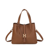 Mala tote com fivela castanho