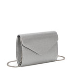 Pochete Envelope Cintilante - Cinzento (lado)