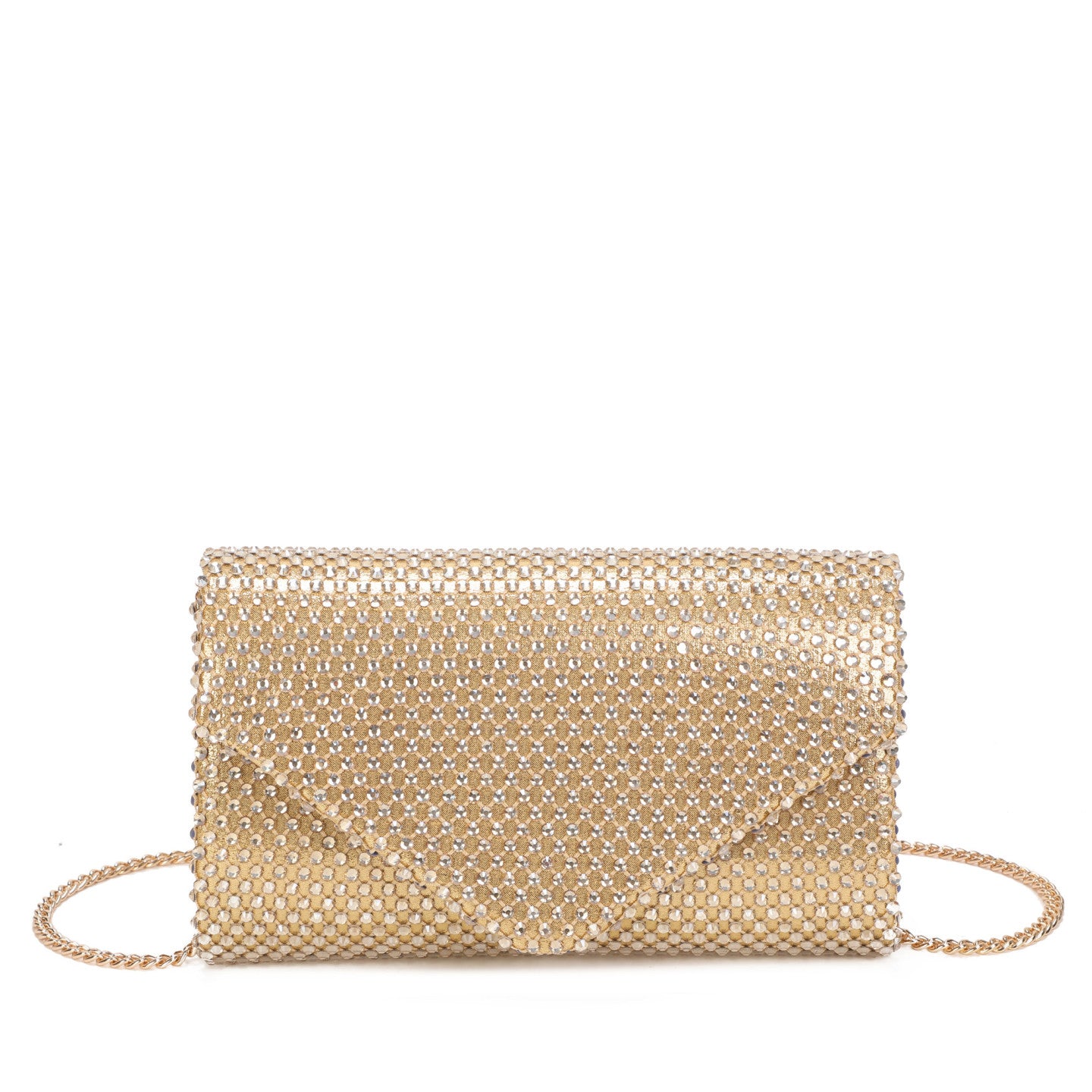 Pochete Envelope com Strass - Dourado