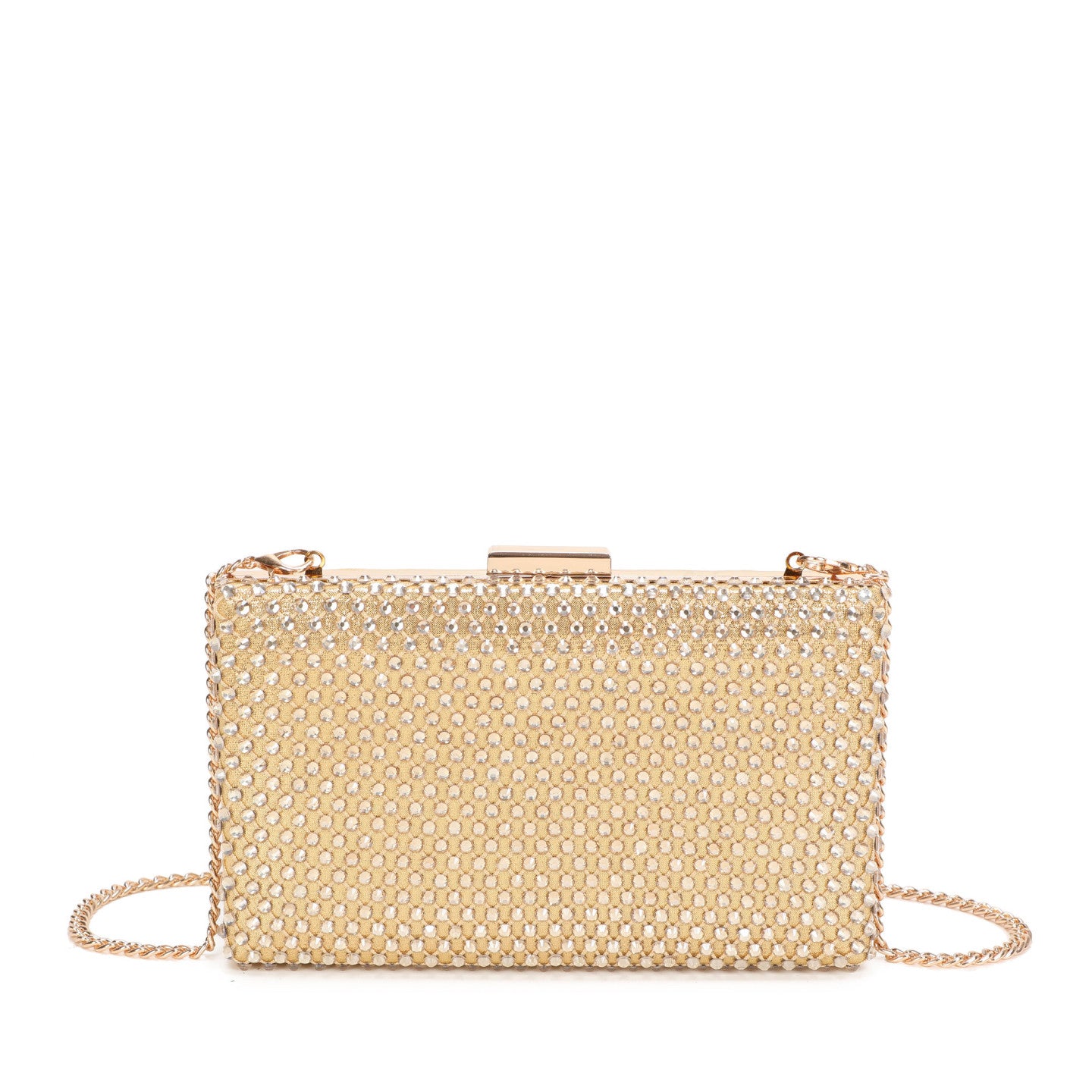 Clutch Rígida com Strass - Dourado