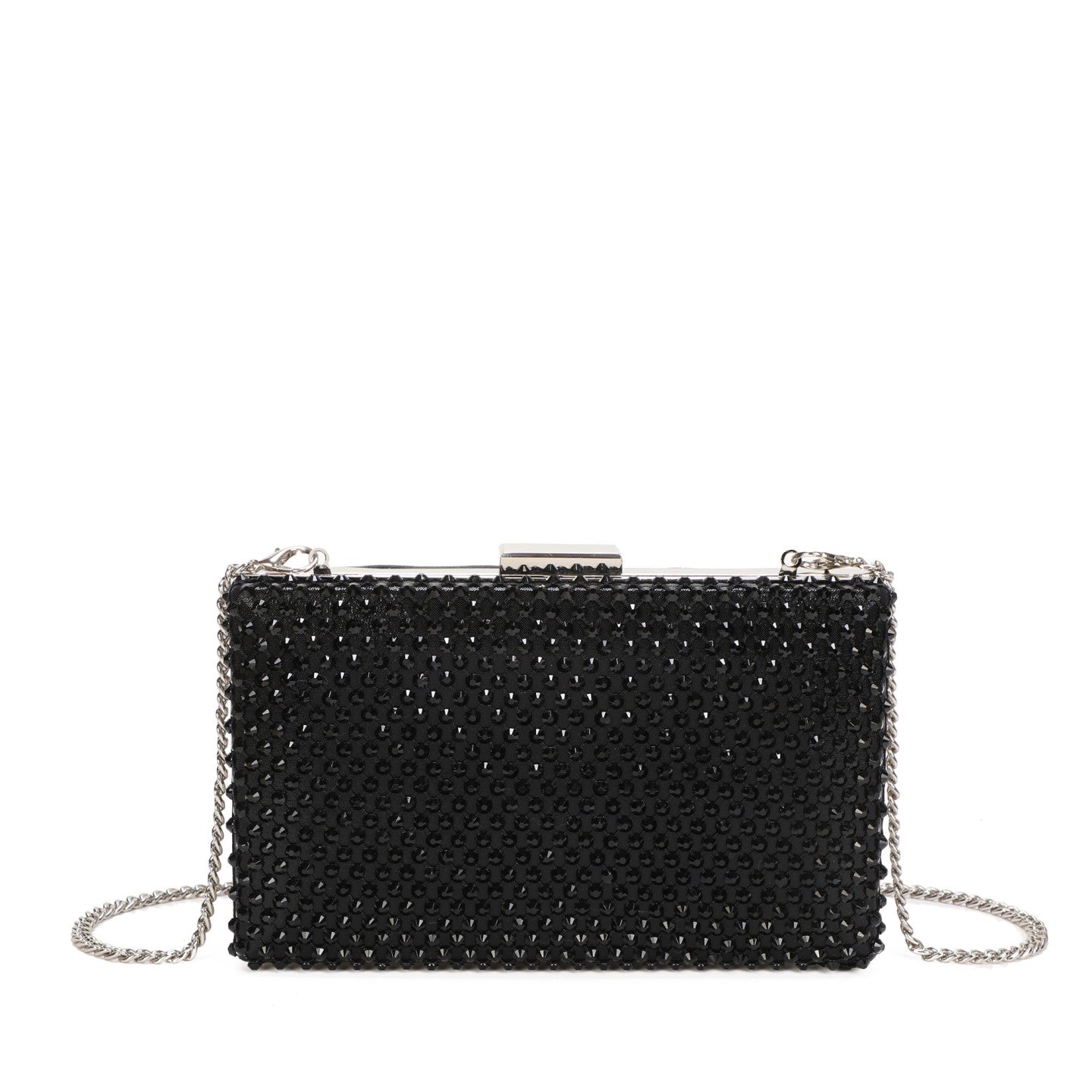 Clutch Rígida com Strass - Preto