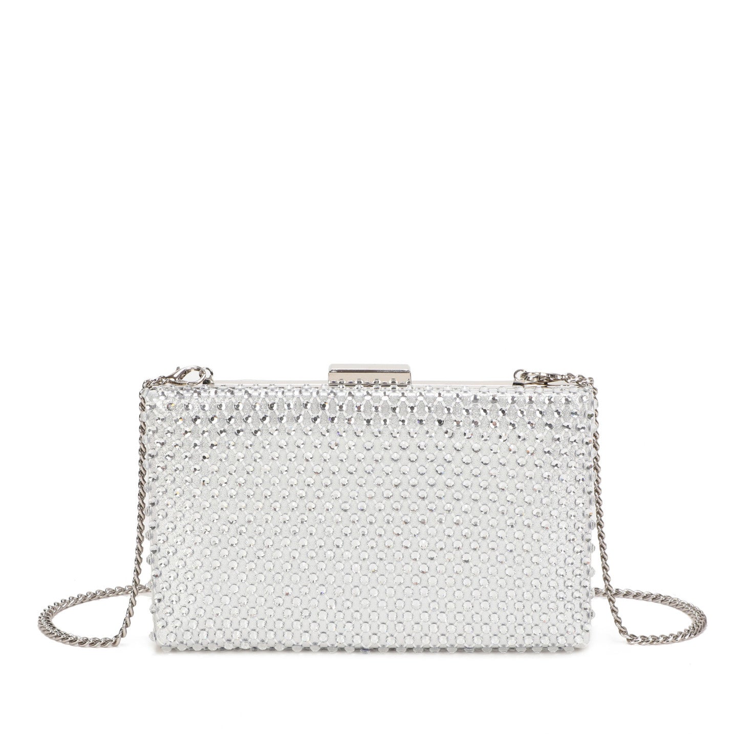 Clutch Rígida com Strass - Prateado